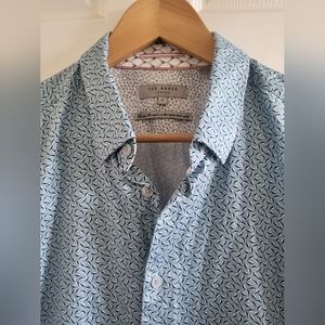 Ted Baker Blue Printed Button Down Shirt
